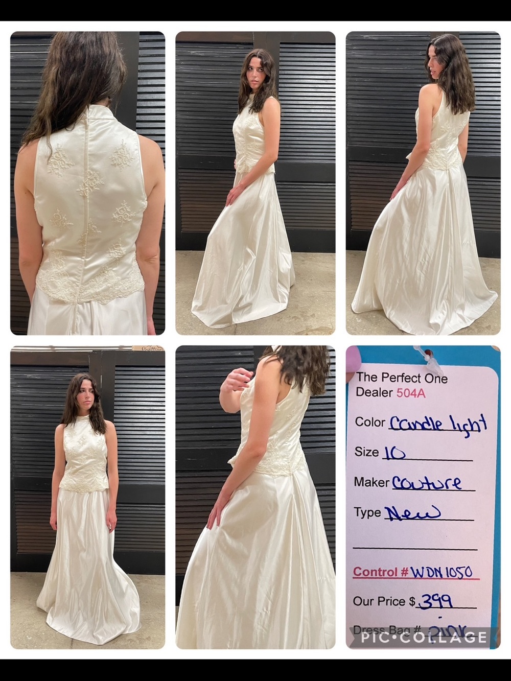 Candlelight Light Sleeveless A-Line Wedding Dress - Size 10